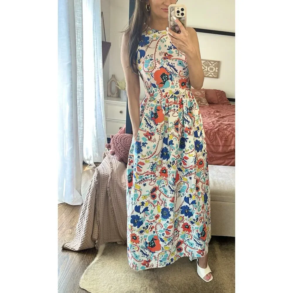 70’s Vintage Size 18 John Meyer Colorful Maxi Dress - Picture 8 of 13